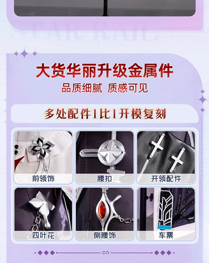 Honkai Star Rail Evernight March 7th Cosplay Costume Dress Earrings Headwear Mysterious Foreign Guest Halloween Party for Women