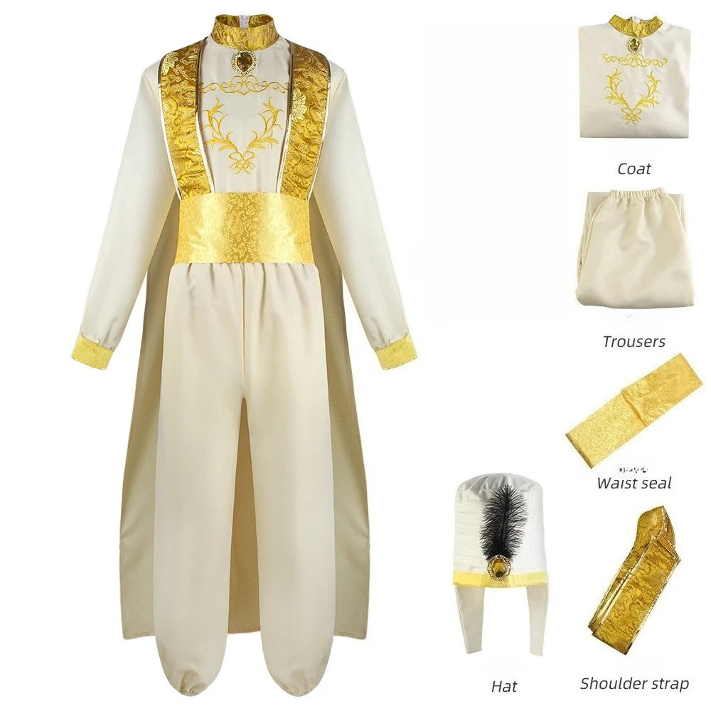 HOMCHEE TRENDS Arab Prince Cosplay Costume Adult Cotton Polyester Set - costume only / S