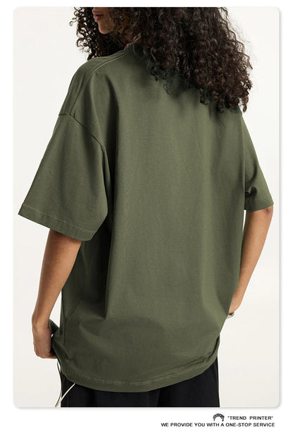 ZODF 2025 Summer Men 180gsm Solid T-Shirts Women Unisex Loose Basic Breathable Cotton T Shirt Brand Tees HY0971