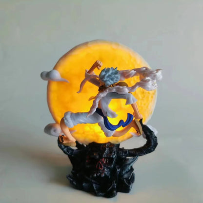 14cm One Piece Anime Figure Nika Monkey D Luffy Gear 5 With Moon Light Action Figure Statue Model Collection Toys Gift Ornaments