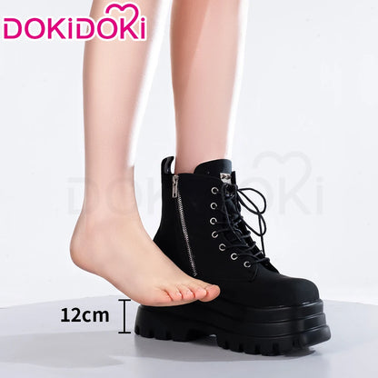IN STOCK Women Cosplay Props 18cm Heightening Shoes DokiDoki Women Daily 12cm 11cm 18cm 22cm Black White Boots Shoes Halloween