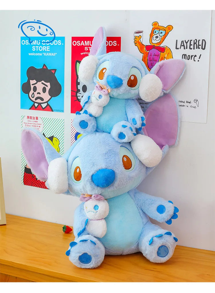 60/80/100cm Super Big Size Stitch Winter Disney Kawaii Anime Plush Stuffed Doll Cartoon Plushies Children's Pillow Holiday Gift