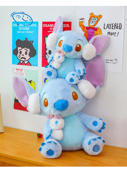 60/80/100cm Super Big Size Stitch Winter Disney Kawaii Anime Plush Stuffed Doll Cartoon Plushies Children's Pillow Holiday Gift