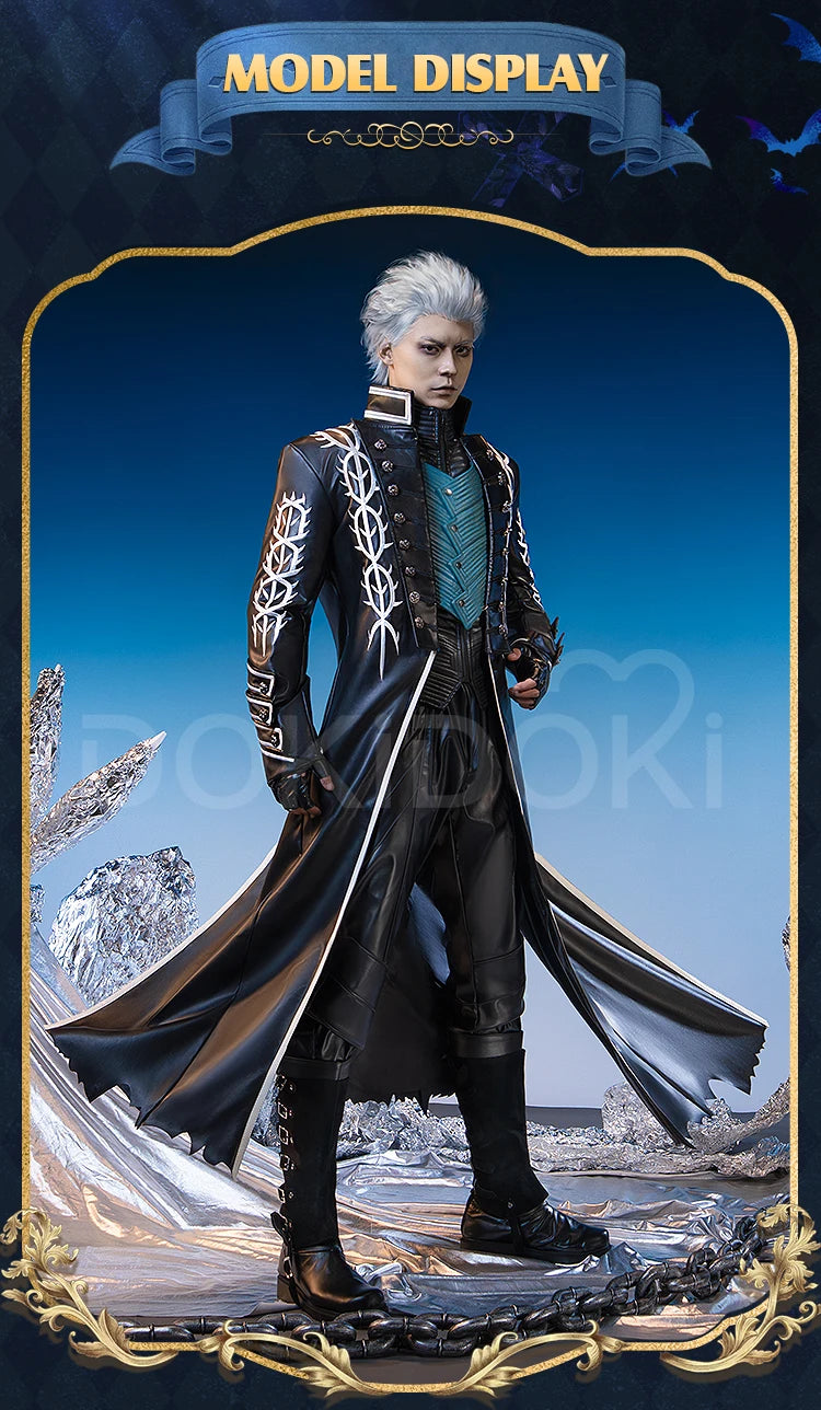 IN STOCK Vergil Cosplay Cotsume Game Cosplay【S-3XL】DokiDoki-R Vergil Nelo Angel Slayer Men Halloween Plus size