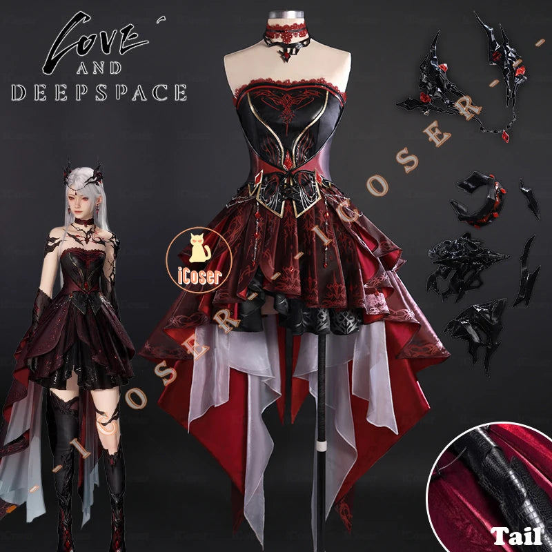 iCoser Love and Deepspace Heroines Cosplay Costume Abysm Sovereign Dress New Combat Outfit Hunter Uniform Halloween Women Girls