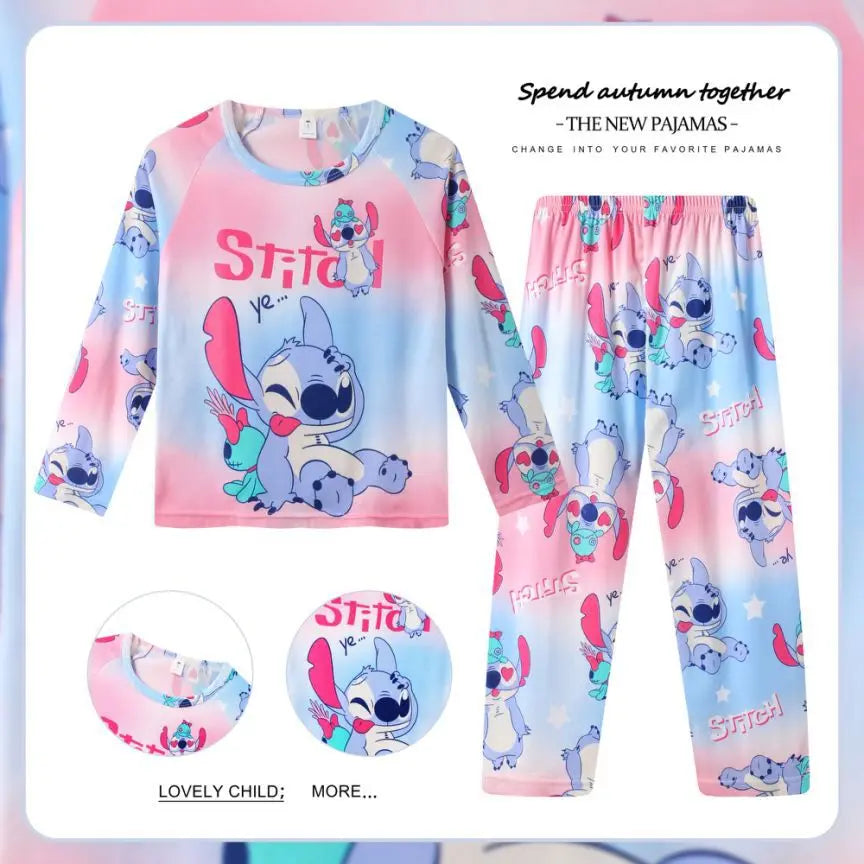 MINISO Disney Kids Pajamas Boys Pyjama Sets Long Sleeve Frozen Princess Elsa Winnie the Pooh Child Clothing Toddler Girl Pijamas