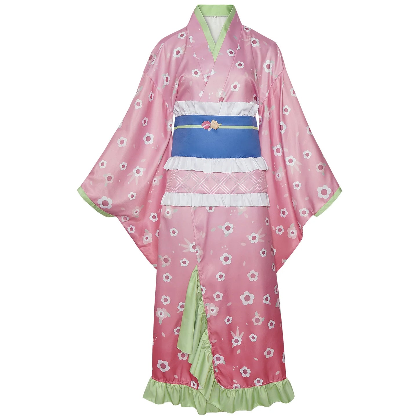 Kanroji Mitsuri Cosplay Costume Women Polyester Kimono Dress
