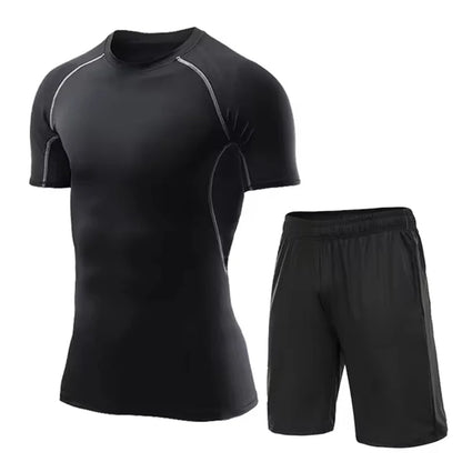 5 Fruit/Set Men’s Compression Sports Suits Gym Running Jogging Tight Training Pants - green / 4XL
