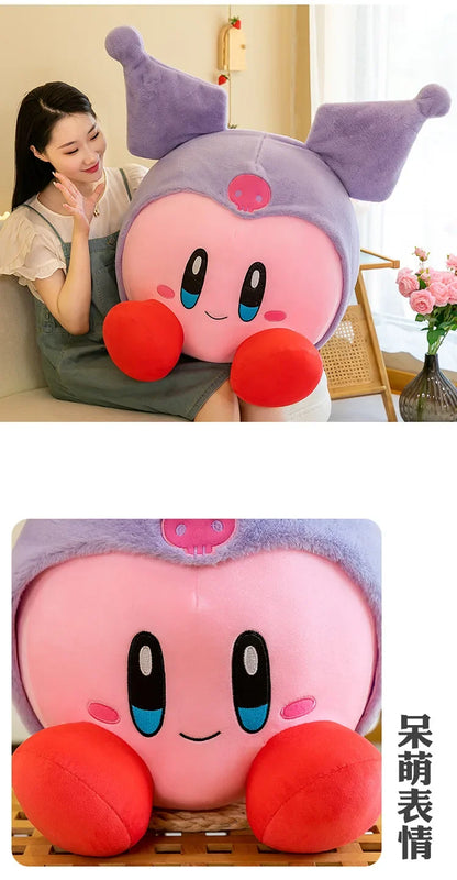 60cm Big Size Kirby Cosplay Sanrio Kuromianime Plush Stuffed Doll Room Plushies Pillow Cute Ornaments Children's Holiday Gifts