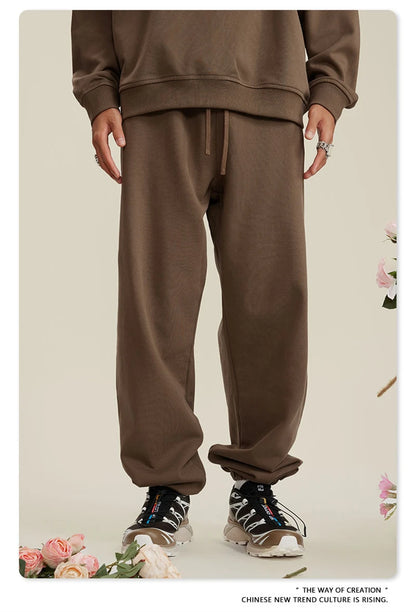 ZODF New Men Heavy Weight 440gsm Solid Sweatpants Unisex Loose Basic Casual Comfortable Sport Pants Joggers Streetwears HY0628