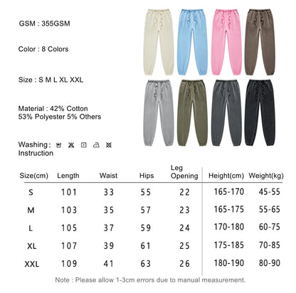 ZODF 2025 Autumn Winter Men’s Washed Fleece Sweatpants 355gsm Loose Retro Joggers Streetwear HY0653