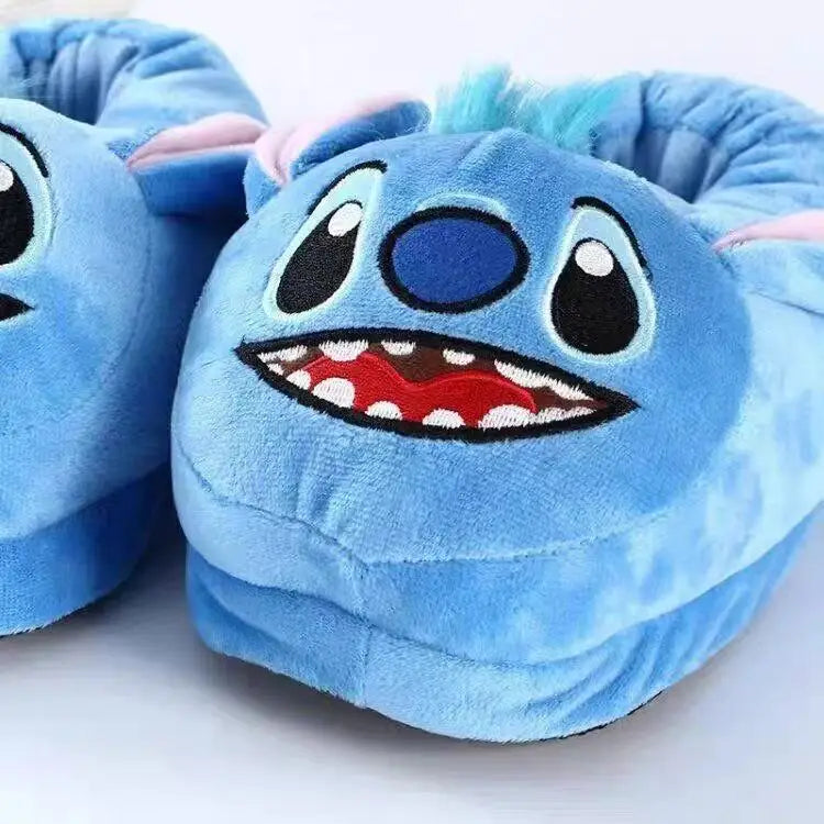 Disney Stitch Cotton Slipper Anime Cartoon Winter Warm Indoor Shoes Toys Plush Stuffed Home Slippers Woman Girl Christmas Gifts