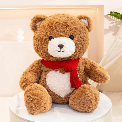 30-40cm New Arrival Kawaii Bear Cosplay Pastry Cook Plushies Soft Doll Red Scarf Cheese Bread Bear Stuffed Toy Birthday Gift