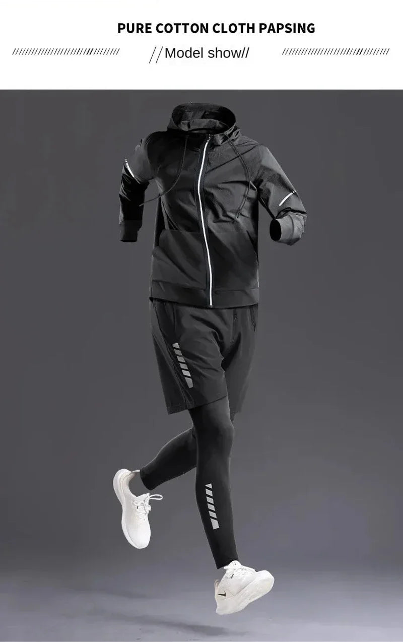 Men’s Sportswear Suit 1-5pcs – All-Season Running Cycling & Fitness Quick-Dry Track Set