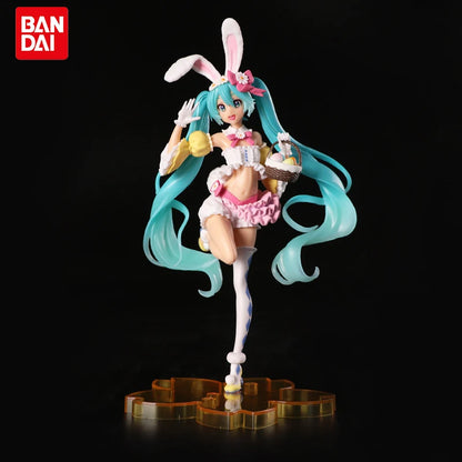 23cm Hatsune Miku Anime Figure PVC Model Doll with Rabbit Ears Kawaii Collectible Ornament Christmas Toy Gift - No box