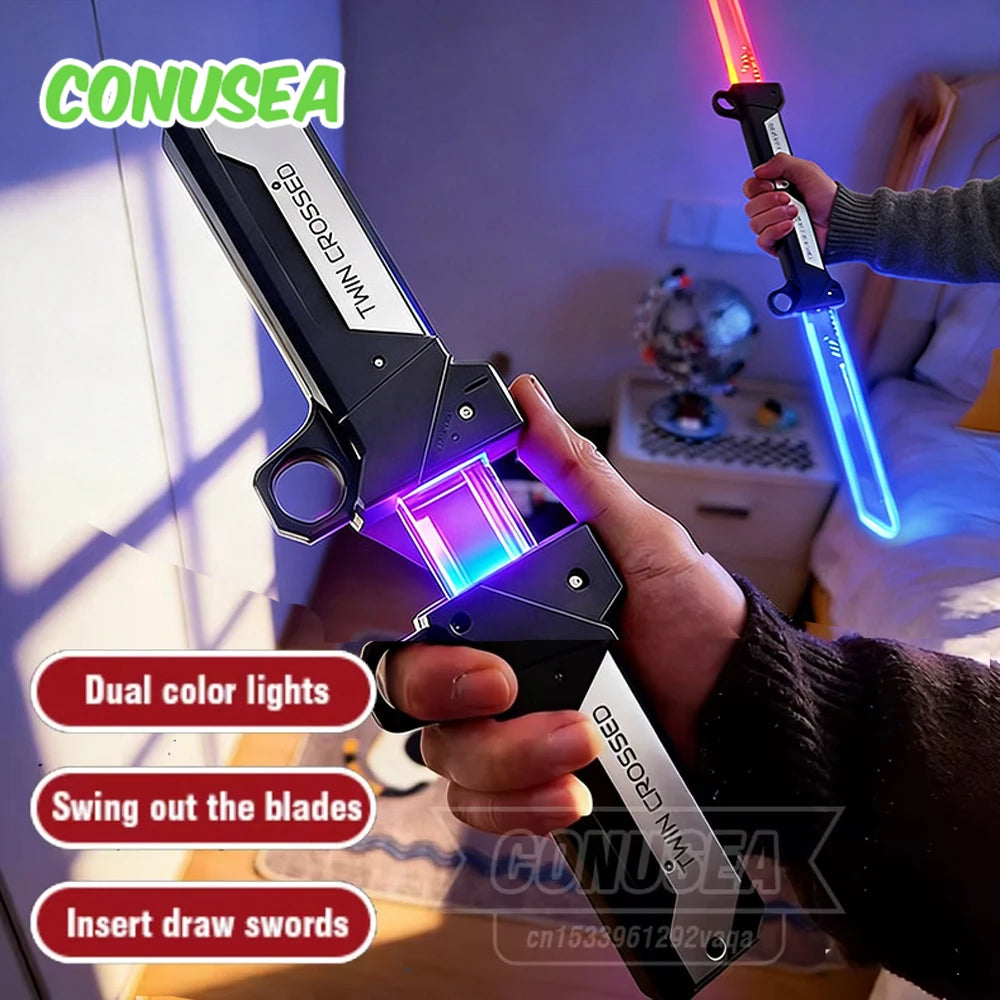 2026 Double-Bladed Luminous Lightsaber Sword Toy for Kids and Adults Interactive Cosplay Game