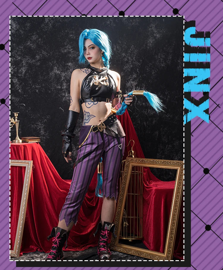 UWOWO Game League of Legends Cosplay LOL Cos Jinx Cosplay Shoes LOL Arcane Young Ver Jinx Shoes