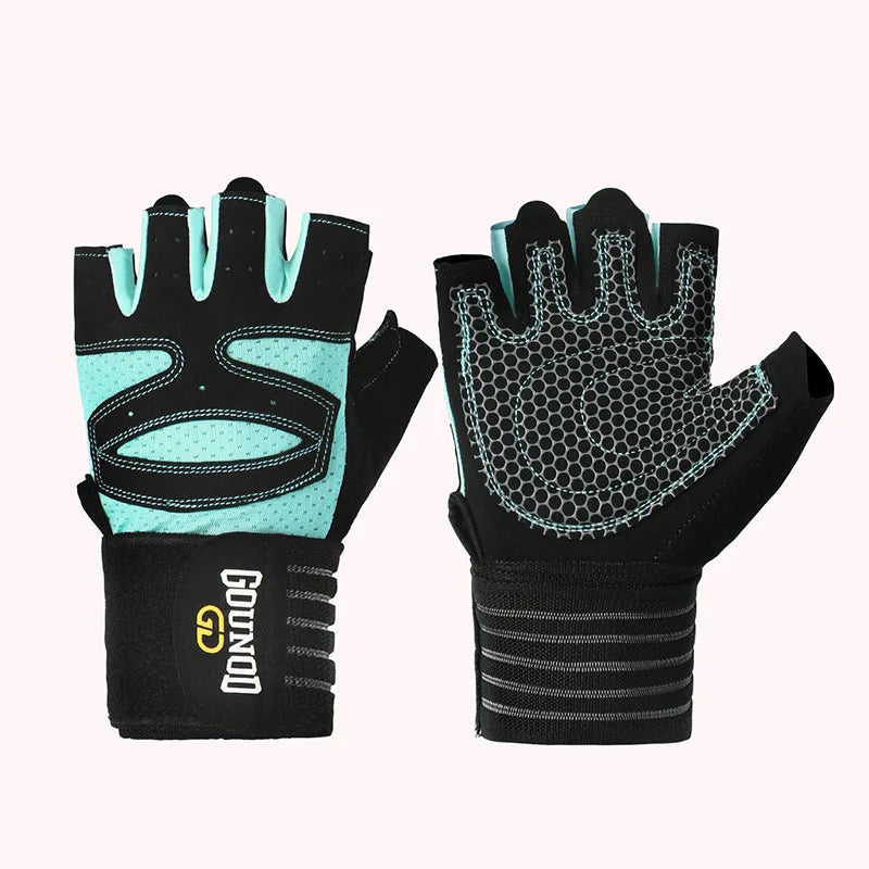 Gounod Weightlifting Gloves with Wristband Support – Breathable Anti-Slip Gym for Bodybuilding Powerlifting and Fitness