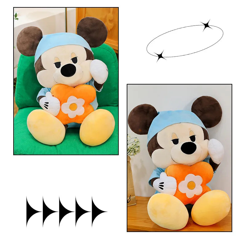 Large Size 80cm New Minnie Mickey Mouse Couples Doughnut Kawaii Movies Stuffed Plush Toy Doll Birthday Girlfriend Girl Xmas Gift