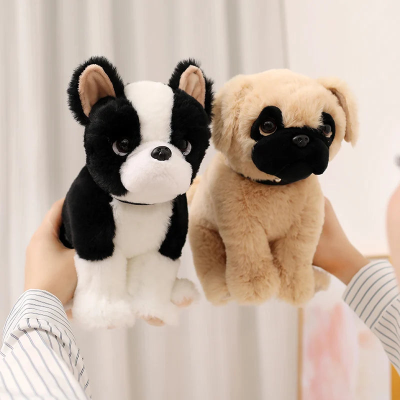 Simulate Dog Plushies Soft Toys Stuffed Bulldog Shar-pei Schnauzer Plush Toy Home Decor Girl Boy Companion Birthday Gift