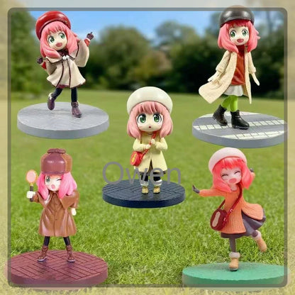 Manga Spy×Family Action Figures Forger Anya Detective Model Cute Anya Anime Figurine Toys PVC Collectible Ornament Birthday Gift