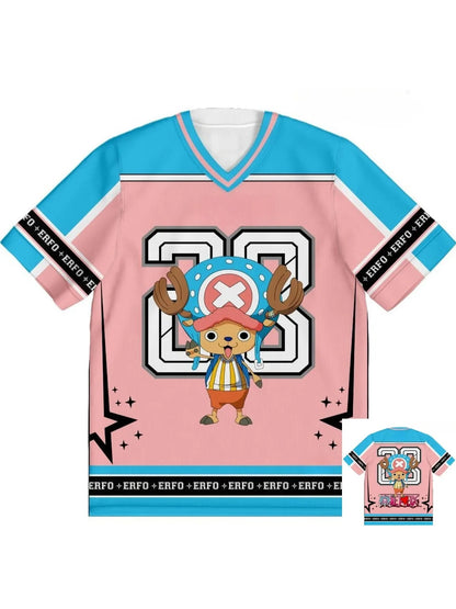 28 Jersey One Piece Tony Tony Chopper Anime Style Kpop Baseball Hockey T-shirt Fashion Streetwear Anime Daily Unisex Tops Tees