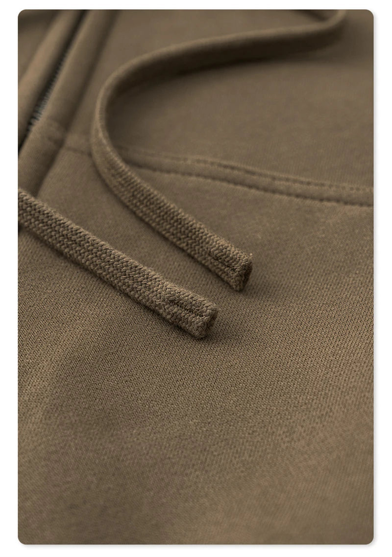 ZODF 2024 Winter Women Zipper Crop Hoodies Female Girls Solid 345gsm Warm Fleece Short Hooded Zip-Up Coat HY0911