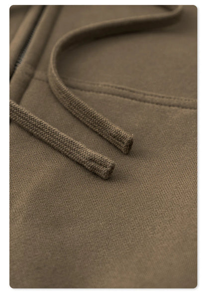 ZODF 2024 Winter Women Zipper Crop Hoodies Female Girls Solid 345gsm Warm Fleece Short Hooded Zip-Up Coat HY0911