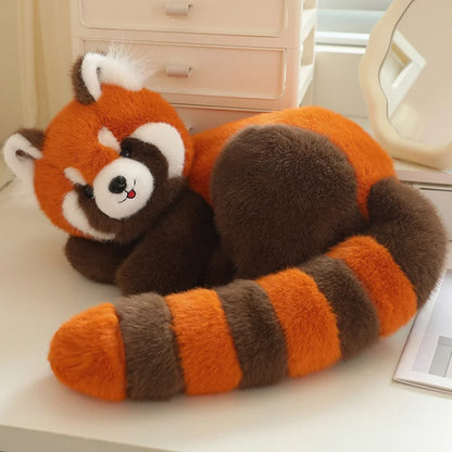 Long Tail Cute Raccoon Soft Toy Huggable Baby Red Panda Plush Doll Sleeping Raccoon Plushie Birthday Gift For Girlfriend Kids