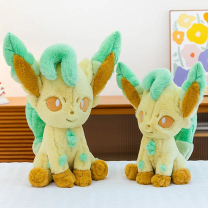 45/80cm Large Leafeon Pokemon Plush Toys Doll Cartoon Ornament Stuffed Plushie Kawaii Eevee Pillow Pokémon Gift for Children