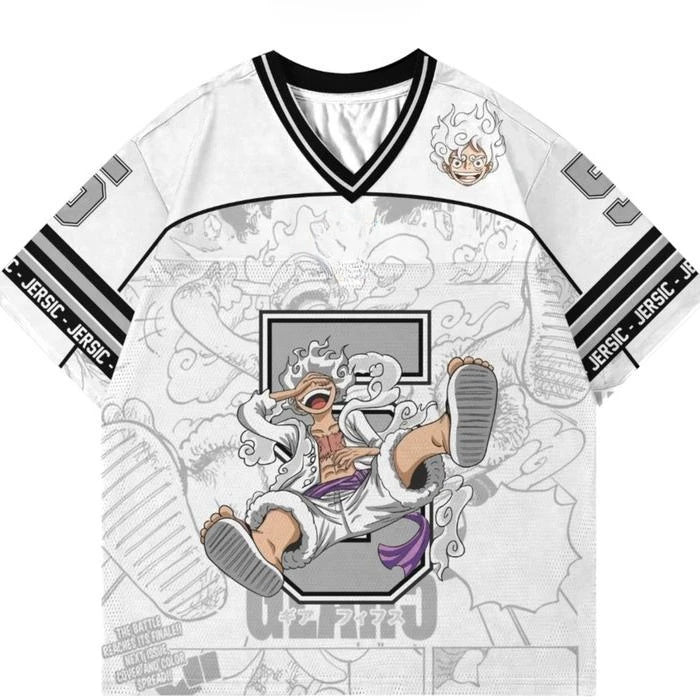 Jersey One Piece The Straw Hat Pirates Anime Kpop Baseball Hockey T-shirt Fashion Streetwear Anime Y2k Daily Unisex Tops Tees