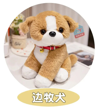 Cute Dog Plush Toy Soft Kawaii Puppy Doll Cartoon Animal Corgi Shiba Inu Pug Dog Stuffed Pillow Children Birthday Christmas Gift