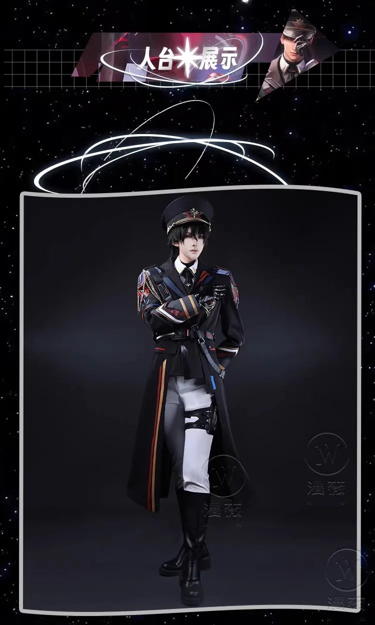 Love and Deepspace Caleb Cosplay Costume Wig Farspace Colonel Uniform Trench Halloween Party for Women Men Carnival Cos Props