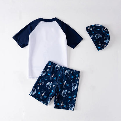 2025 New Boy Girl Swimwear Swim Suits Sun Protective Short Sleeve Children Swimsuits Children's Bathing Suit Kids Swimming Suits