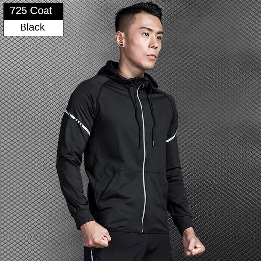 Men’s Quick-Dry Hooded Jacket for Running Cycling Fitness Gym Soccer Basketball Volleyball Badminton – Spring/Autumn