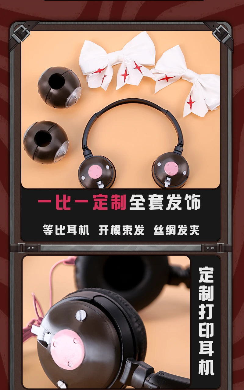 Zenless Zone Zero Ukinami Yuzuha Cosplay Costume Wig Skirt Uniform Earrings Headwear Spook Shack Halloween Party for Women Girls