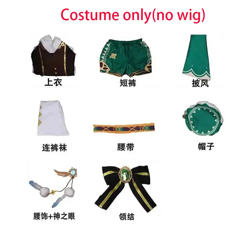 Genshin Impact Venti Cosplay Costume Set Adult Cotton Polyester - costume only(no wig) / XXXL