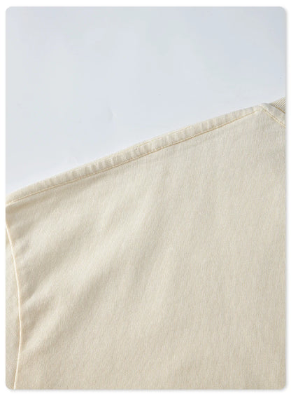 ZODF Trendy Summer 260gsm Cotton Oversized T Shirts For Men Unisex Male Kanye West High Street Solid Tees Brand Tops HY0122