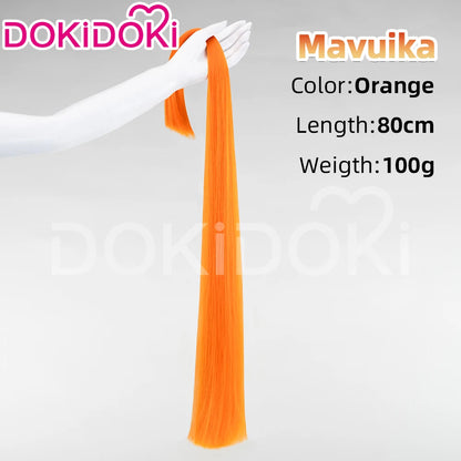 Mavuika Wig Game Genshin Impact DokiDoki Pyro Archon Women Long 110cm Luminous Wig Natlan Mavuika Glasses Ear Clips