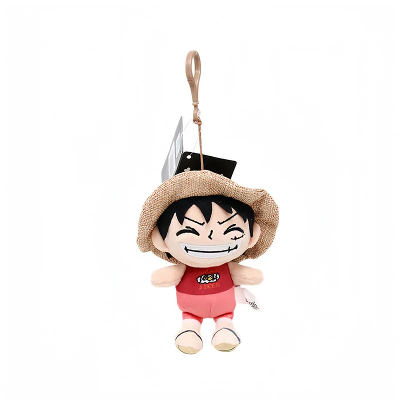 New 12cm Genuine One Piece Pendant Doll Plush Pendant Anime Surrounding Luffy Qiaoba Cartoon Creative Backpack Pendant Gift