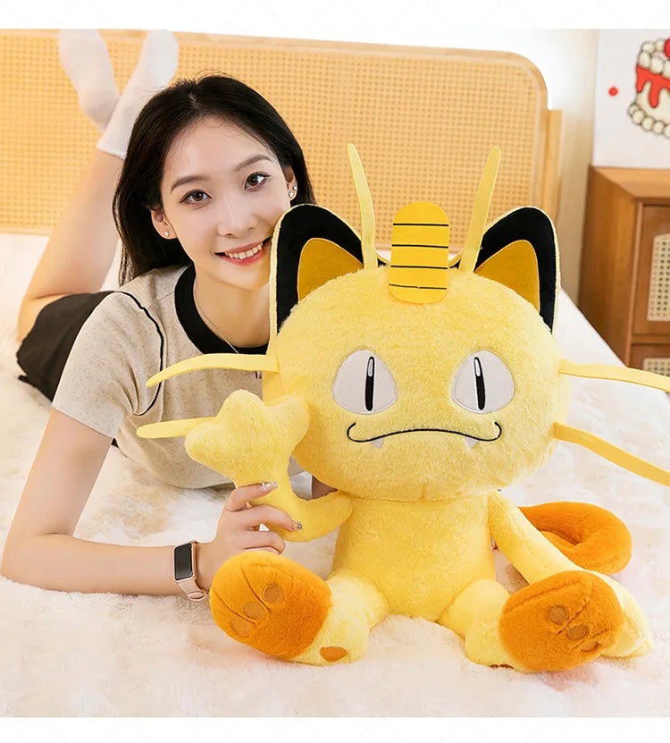 35/70cm Meowth Pokemon Plush Toys Large Anime Doll Cute Pillow Cartoon Giant Pokémon Plushie Stuffed Gift for Kids Christmas