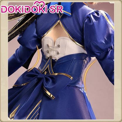 Saber Cosplay Costume Honkai: Star Rail x Fate DokiDoki-SR HSR Women Costume Dress Saber Cosplay Wig