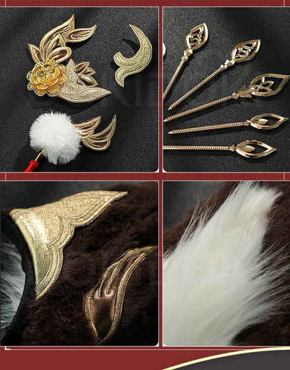 IN STOCK Fugue Cosplay Costume Game Honkai:Star Rail DokiDoki-SR Honkai Women Costume Tingyun Fugue Cosplay Ears Tail Christmas