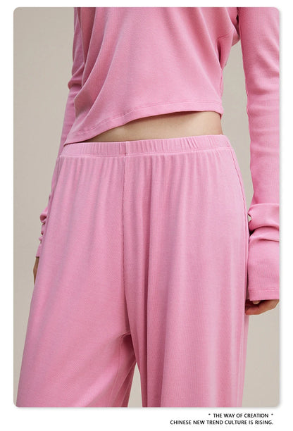 ZODF Women 2025 Solid Comfortable Loose Pants Girls Female 275gsm Solid Wide Lge Straight Trousers Brand Bottoms HY1137