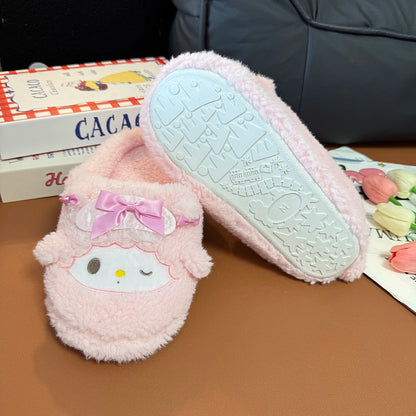Cartoon My Sweet Piano Slippers Comfortable Japanese Style Plush Shoes Home Cotton Shoes Girl Woman Non-slip Flat Autumn Winter