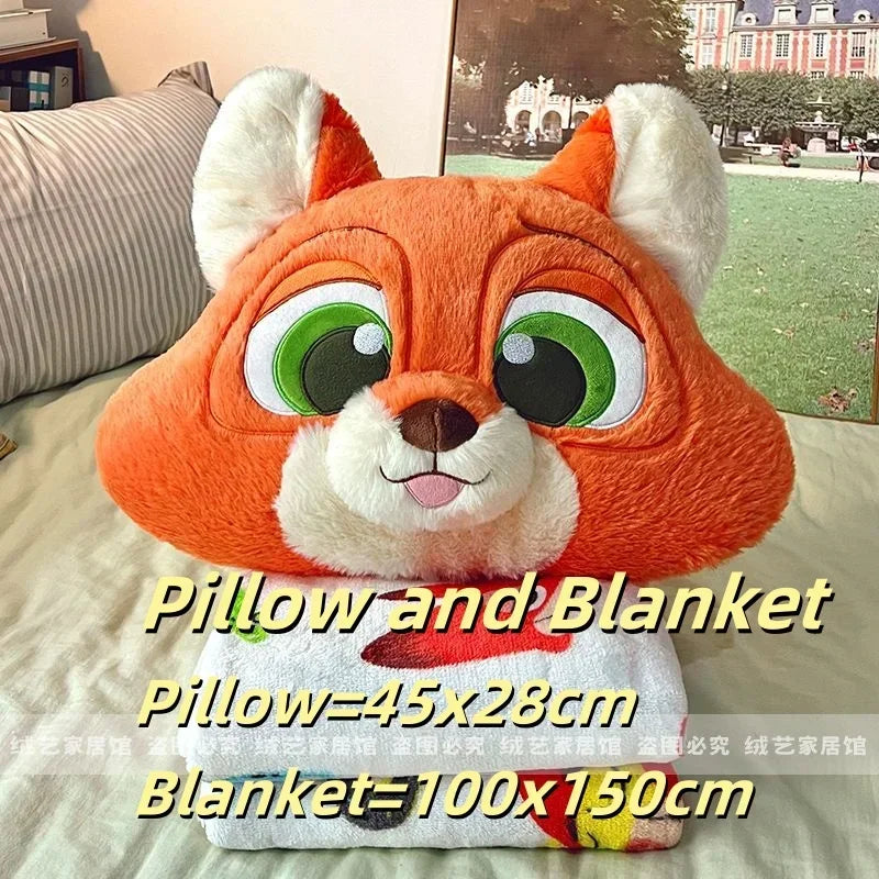 Cartoon Animal Zootopia Cushion Blanket Comfortable Soft Bed Back Cushion Nick Judy Fox Rabbit Leopard Cushion Blanket Car Gift
