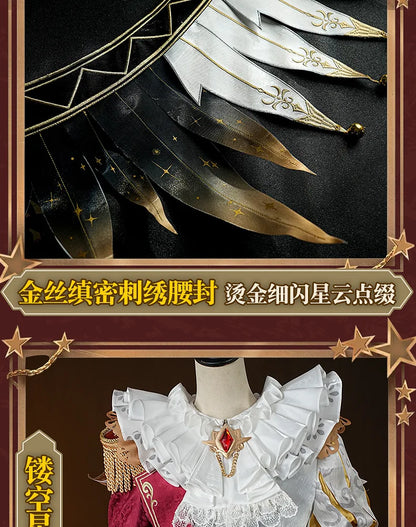 Identity V Hullabaloo Mike Morton Brightest Star Cosplay Costume Wig Uniform Hat Props Halloween Party for Women Men Carnival