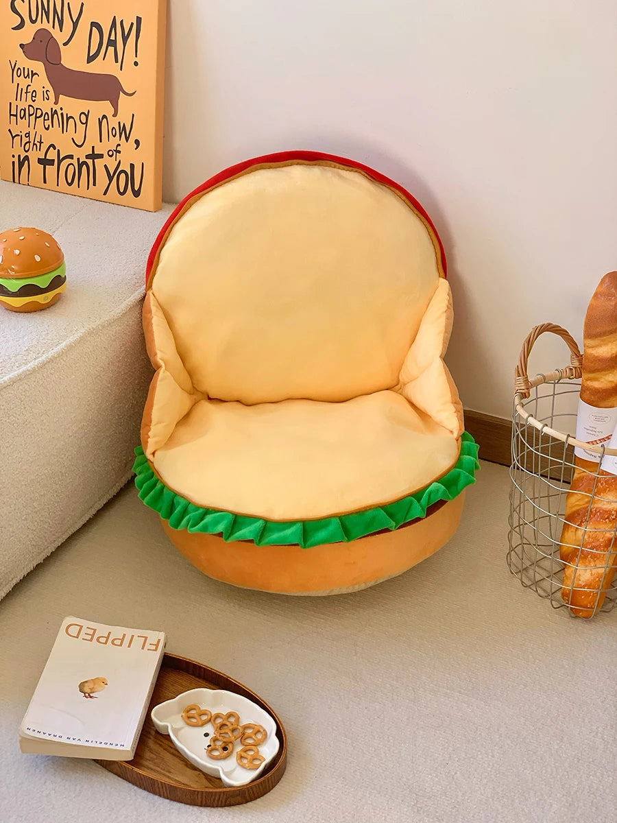Comfortable Hamburger Seat Cushion Chair Sofa Back Cushion Thickened Sitting Cushion Floor Throw Pillow Room Decor Non-slip