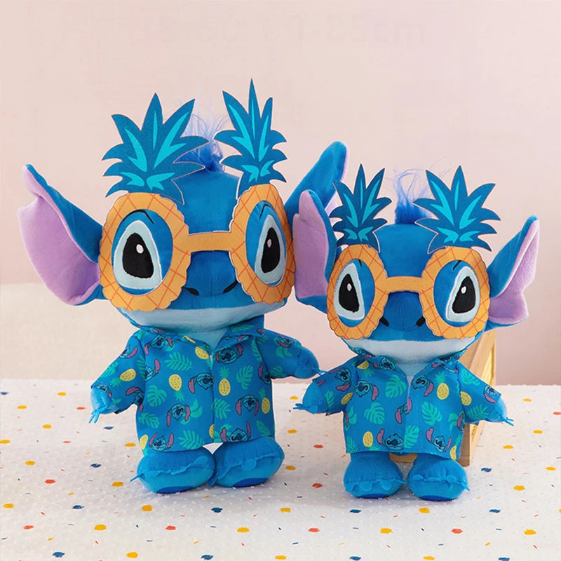 Disney Kawaii Plush Toy Stitch with Sunglasses Cute Pineapple Doll for Kids Birthday Xmas Gift Stuffy Animal Plushie Soft Toy