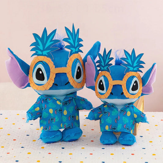 Disney Kawaii Plush Toy Stitch with Sunglasses Cute Pineapple Doll for Kids Birthday Xmas Gift Stuffy Animal Plushie Soft Toy